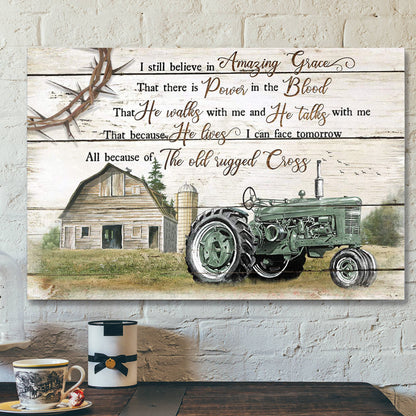 Green Electric Tricycle - I Still Believe In Amazing Grace - Bible Verse Canvas - Scripture Canvas Wall Art - Ciaocustom