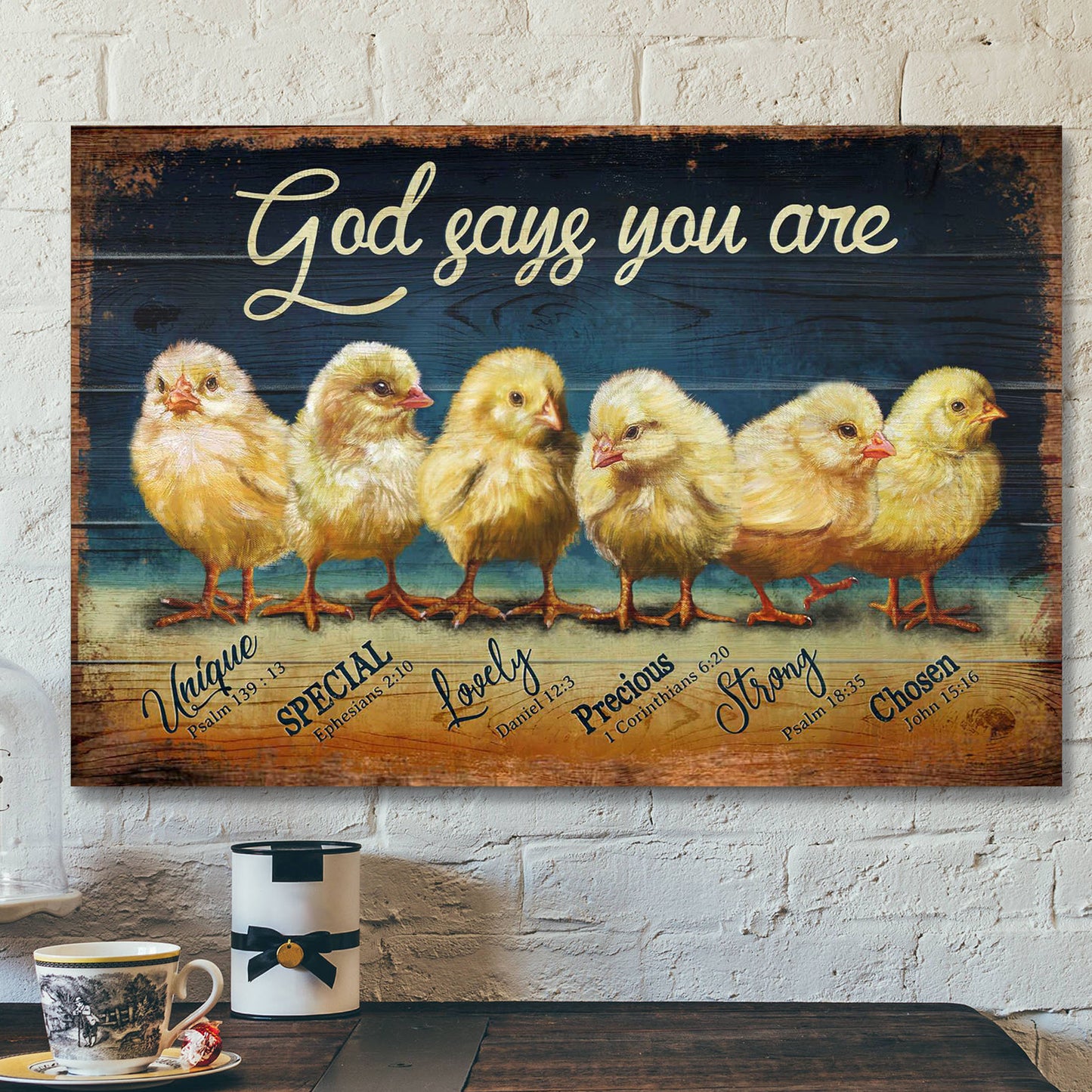 Chicks - God says you are - Bible Verse Canvas - Scripture Canvas Wall Art - Ciaocustom