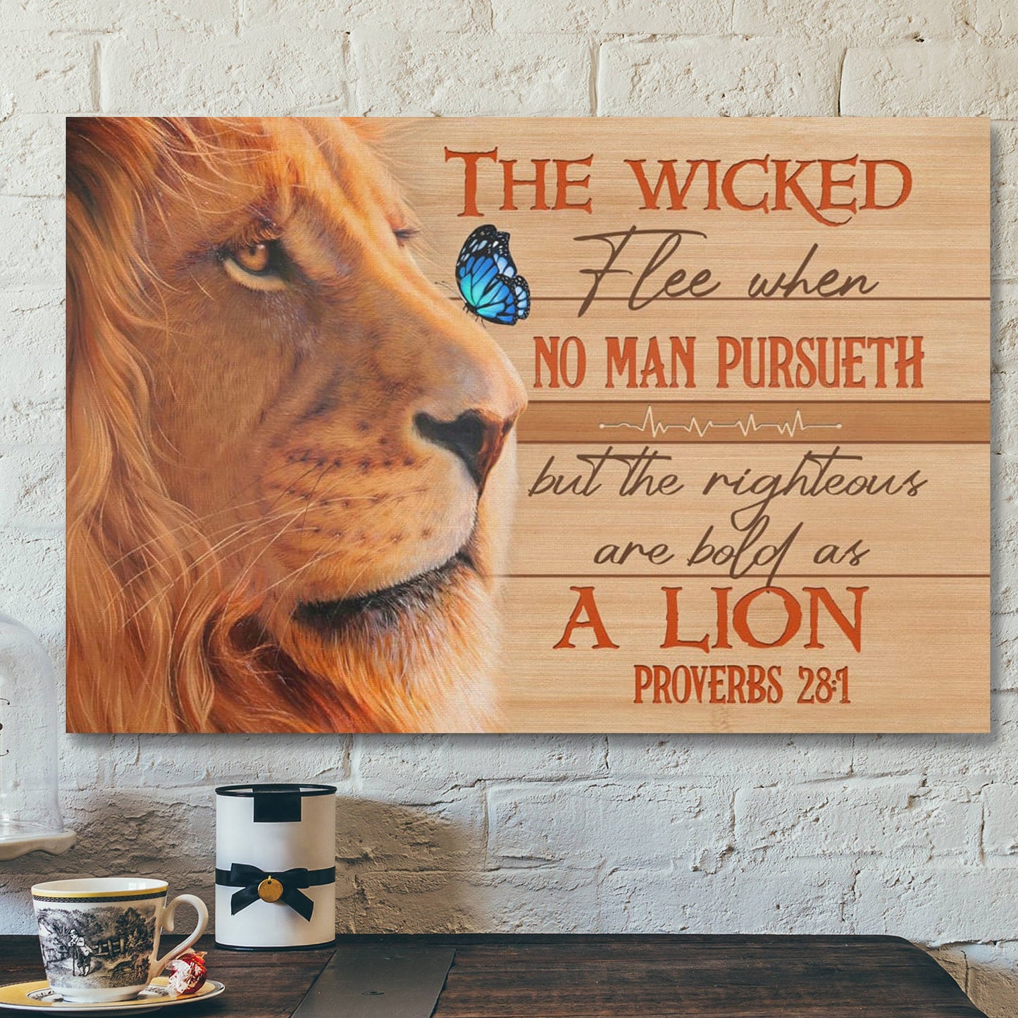 Bible Verse Canvas - The Righteous Are Bold As A Lion Proverbs 281 Canvas - Scripture Canvas Wall Art - Ciaocustom