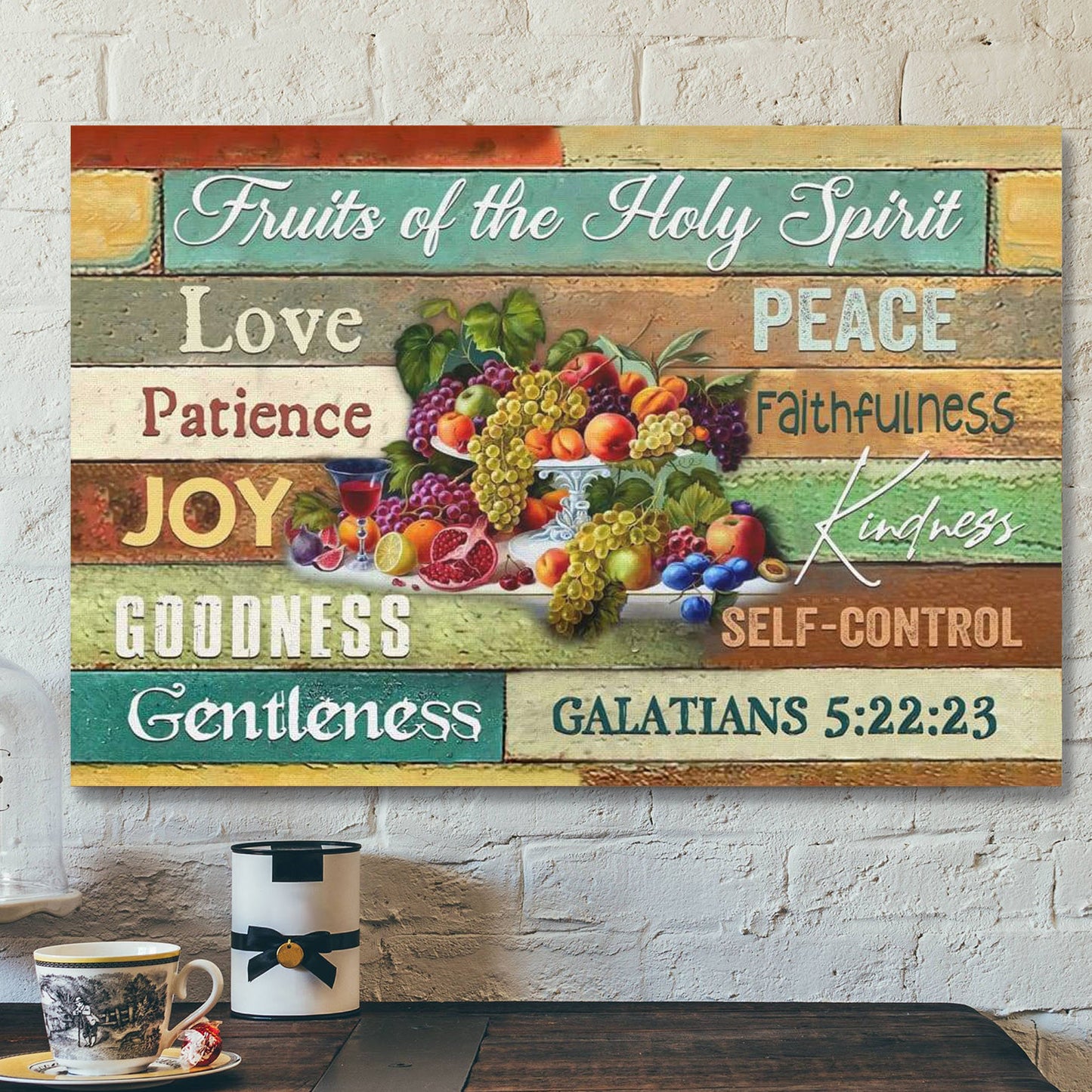 Fruits Of The Spirit Wall Art - Fruit Of The Spirit Canvas Art - Christian Canvas - Fruits Of The Holy Spirit Art For Decoration - Ciaocustom
