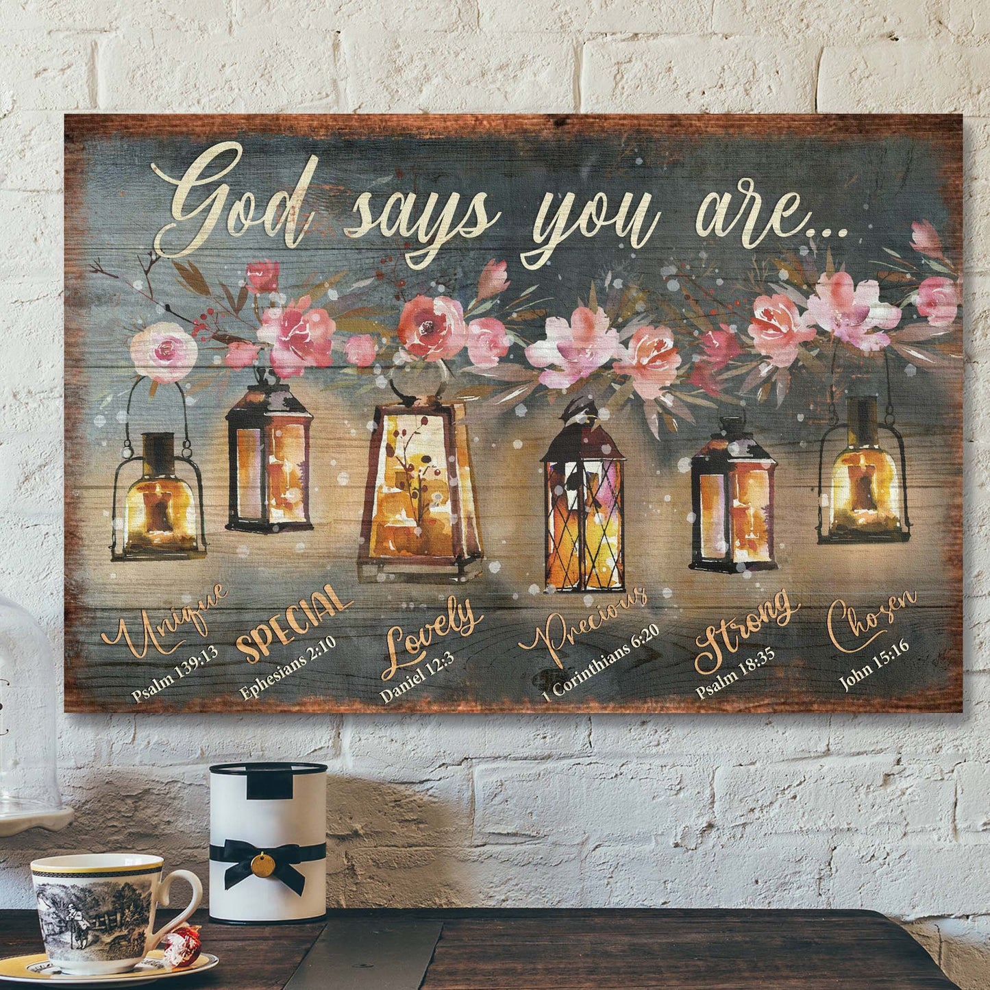 Beautiful Old Lamps - God Says You Are Canvas Wall Art - Bible Verse Canvas - Scripture Canvas Wall Art - Ciaocustom