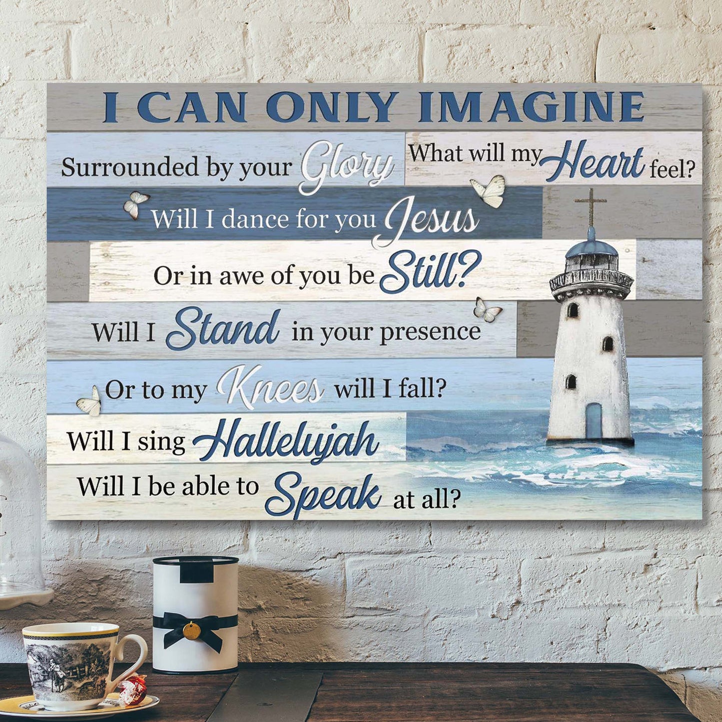 Christ Lighthouse - I Can Only Imagine Canvas Wall Art - Bible Verse Canvas - Scripture Canvas Wall Art - Ciaocustom