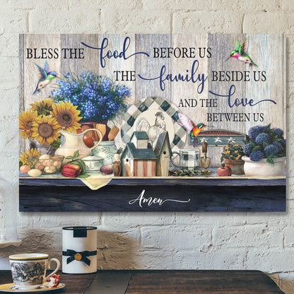 Bless The Food Before Us And The Love Between Us Canvas Wall Art - Bible Verse Canvas - Scripture Canvas Wall Art - Ciaocustom