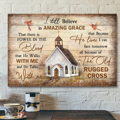 Cardinal And The Church - Because He Lives I Can Face Tomorrow - Bible Verse Canvas - Scripture Canvas Wall Art - Ciaocustom