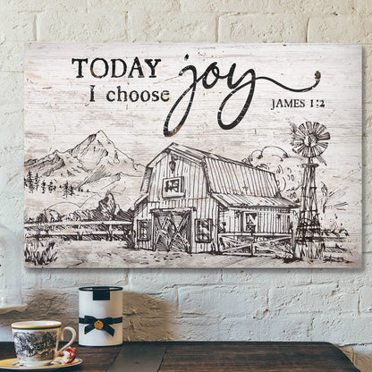 Beautiful Land - Today I Choose Joy Canvas Wall Art - Bible Verse Canvas - Scripture Canvas Wall Art - Ciaocustom