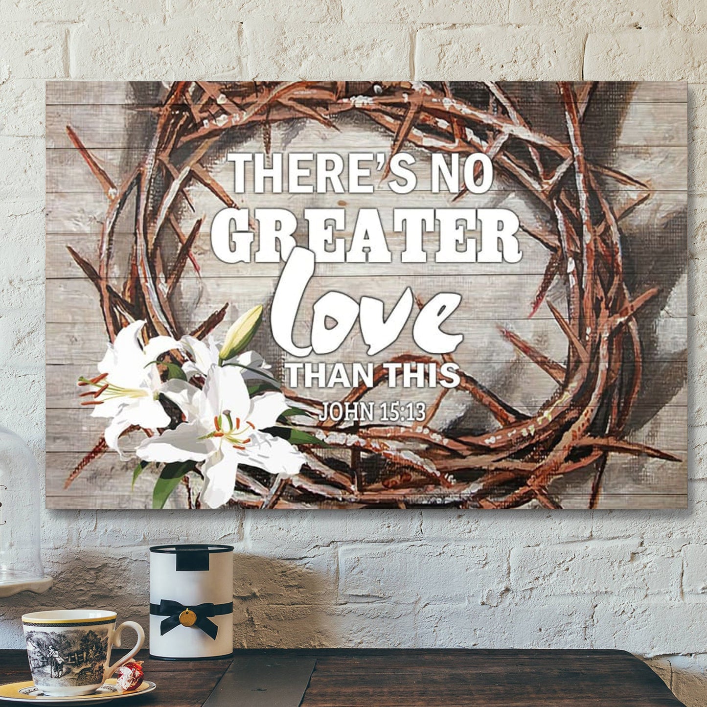 Bible Verse Canvas - There Is No Greater Love Than This John 1513 Canvas - Scripture Canvas Wall Art - Ciaocustom