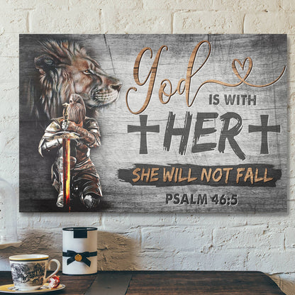 Woman Warrior - God Is With Her - Bible Verse Canvas - Scripture Canvas Wall Art - Ciaocustom