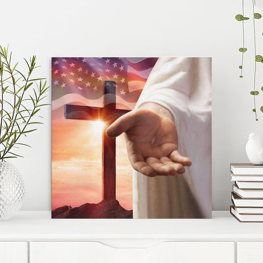 Jesus Outstretched Hands Saves Canvas Wall Art - Bible Verse Canvas - God Canvas - Scripture Canvas Wall Art - Ciaocustom