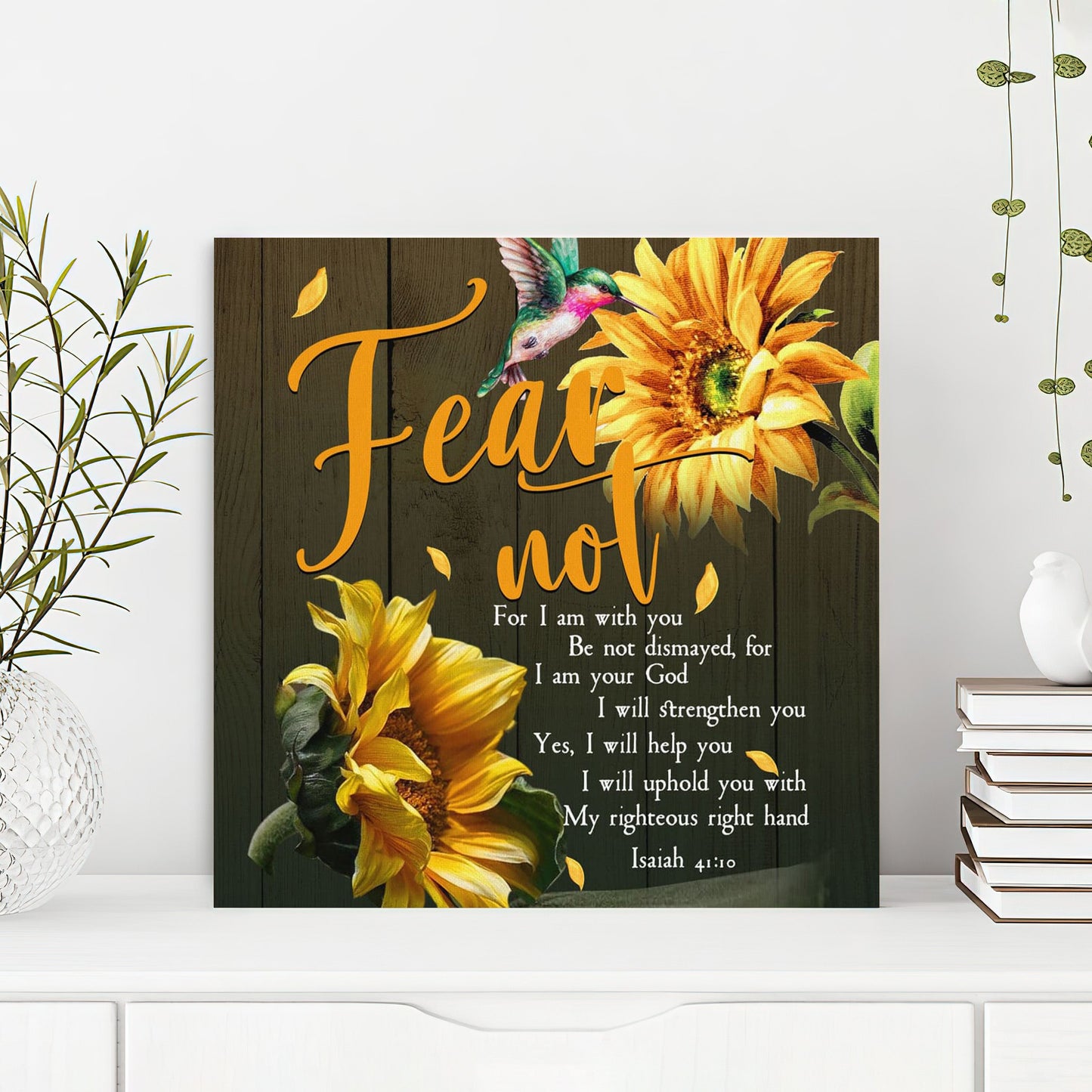 Bible Verse Canvas - God Canvas - Fear Not For I Am With You Isaiah 4110 Canvas - Scripture Canvas Wall Art - Ciaocustom