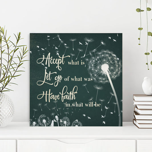 Bible Verse Canvas - God Canvas - Accept What Is Let Go Of What Was Have Faith Canvas Print - Scripture Canvas Wall Art - Ciaocustom