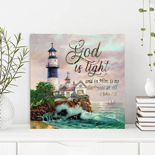 Bible Verse Canvas - God Canvas - God Is Light 1 John 15 Kjv Canvas Print - Scripture Canvas Wall Art - Ciaocustom