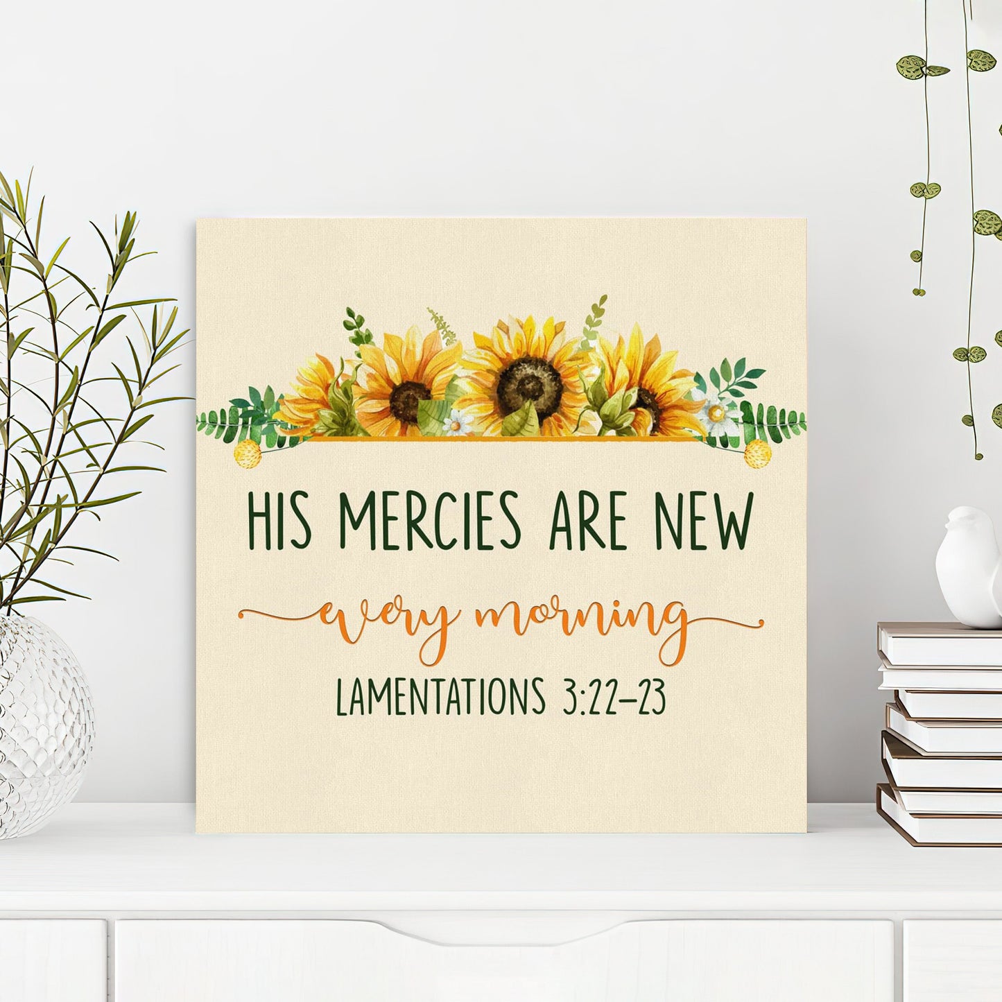 Bible Verse Canvas - God Canvas - His Mercies Are New Every Morning Lam 322-23 Canvas Print - Scripture Canvas Wall Art - Ciaocustom