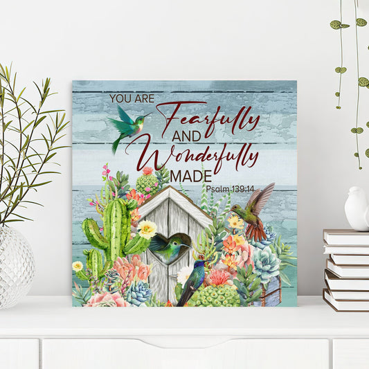 Bible Verse Canvas - God Canvas - Fearfully And Wonderfully Made Made Canvas Wall Art - Scripture Canvas Wall Art - Ciaocustom