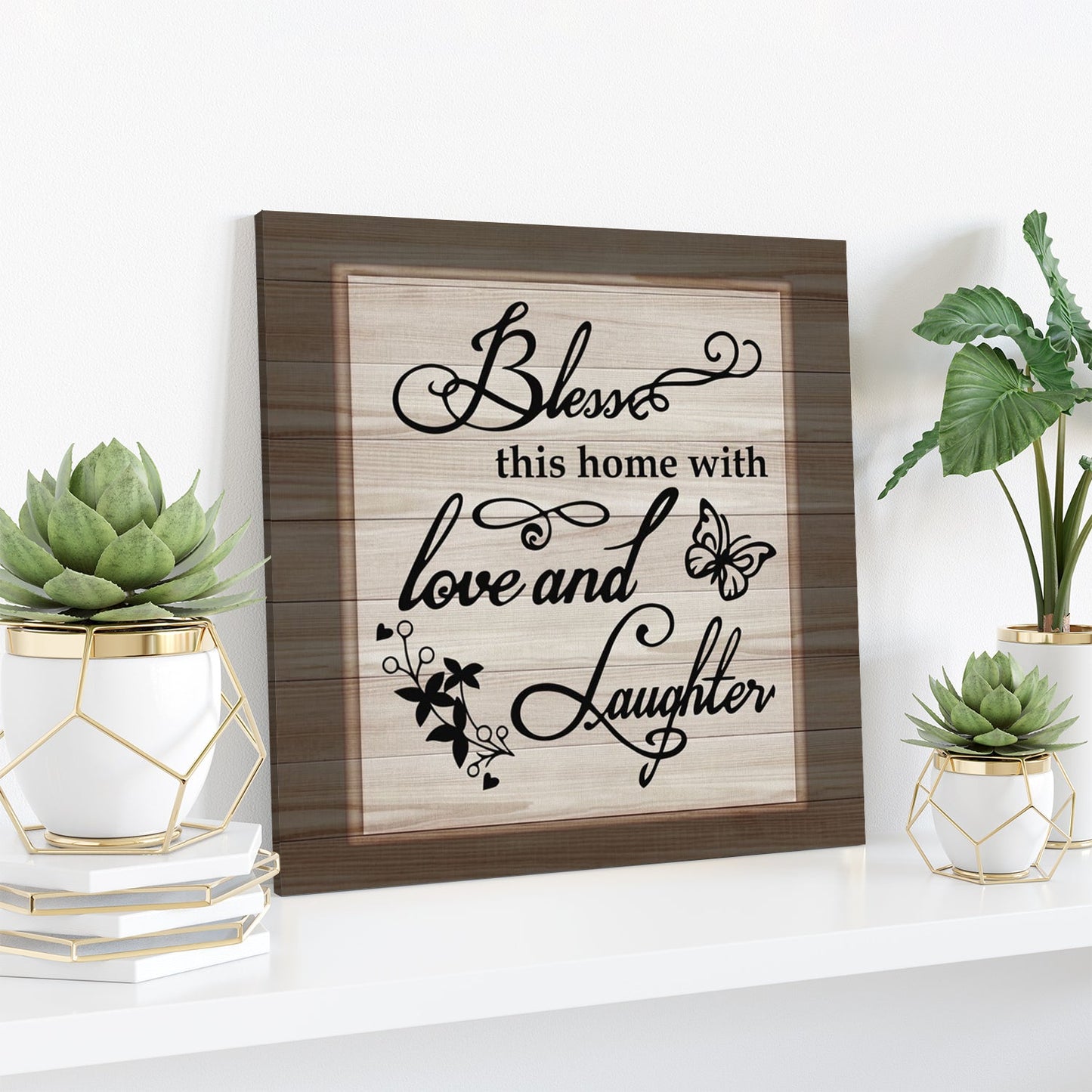 Bible Verse Canvas - Bless This Home With Love And Laughter Canvas Print - Scripture Canvas Wall Art - Ciaocustom