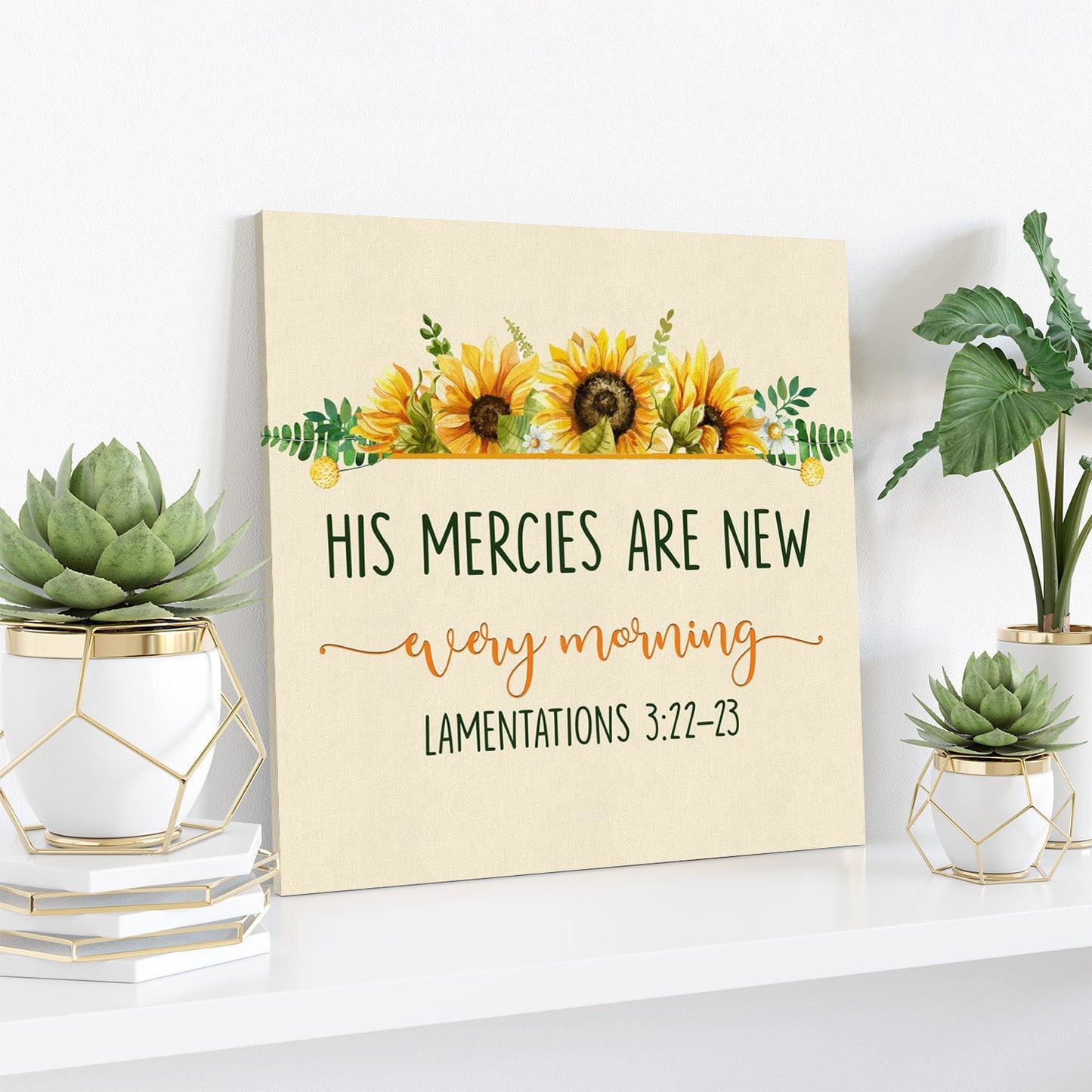 Bible Verse Canvas - His Mercies Are New Every Morning Lam 322-23 Canvas Print - Scripture Canvas Wall Art - Ciaocustom