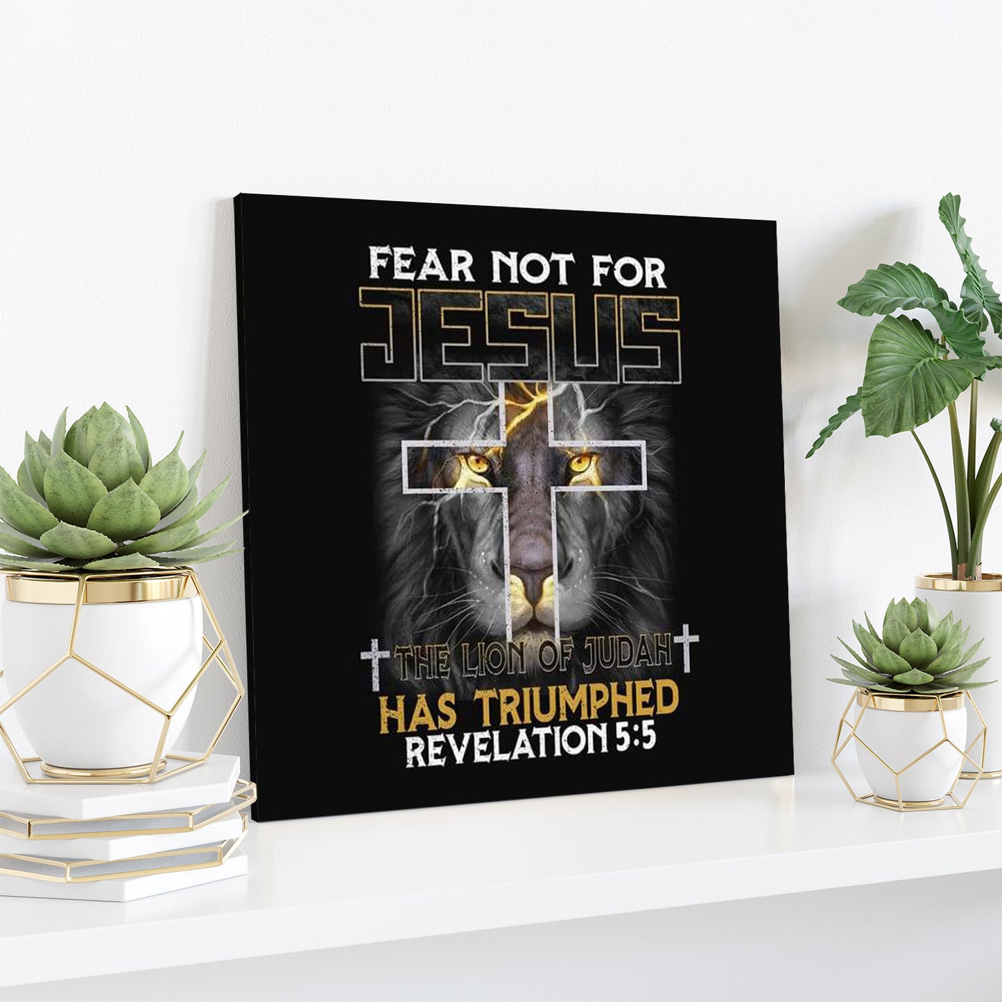 Jesus Lion Revelation 5:5 Canvas Wall Art - Bible Verse Canvas - Scripture Canvas Wall Art - Ciaocustom