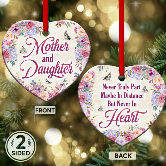Mom Gift Mother And Daughter Heart Ornament - Christmas Ornament - Ciaocustom