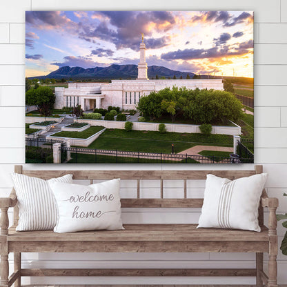 Monticello Temple Blue Abajo Mountains Canvas Wall Art - Jesus Christ Picture - Canvas Christian Wall Art