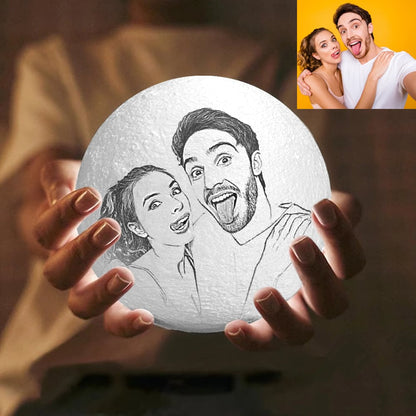Moon Photo Lamp Shades Personalized Picture Light for Couple - CustomPhoto Moon 3D Lamp - Anniversary Gifts