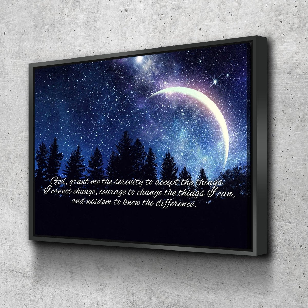 Moon Serenity Prayer Wall Art - Christian Canvas Wall Art
