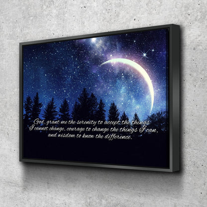 Moon Serenity Prayer Wall Art - Christian Canvas Wall Art