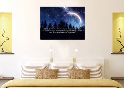 Moon Serenity Prayer Wall Art - Christian Canvas Wall Art