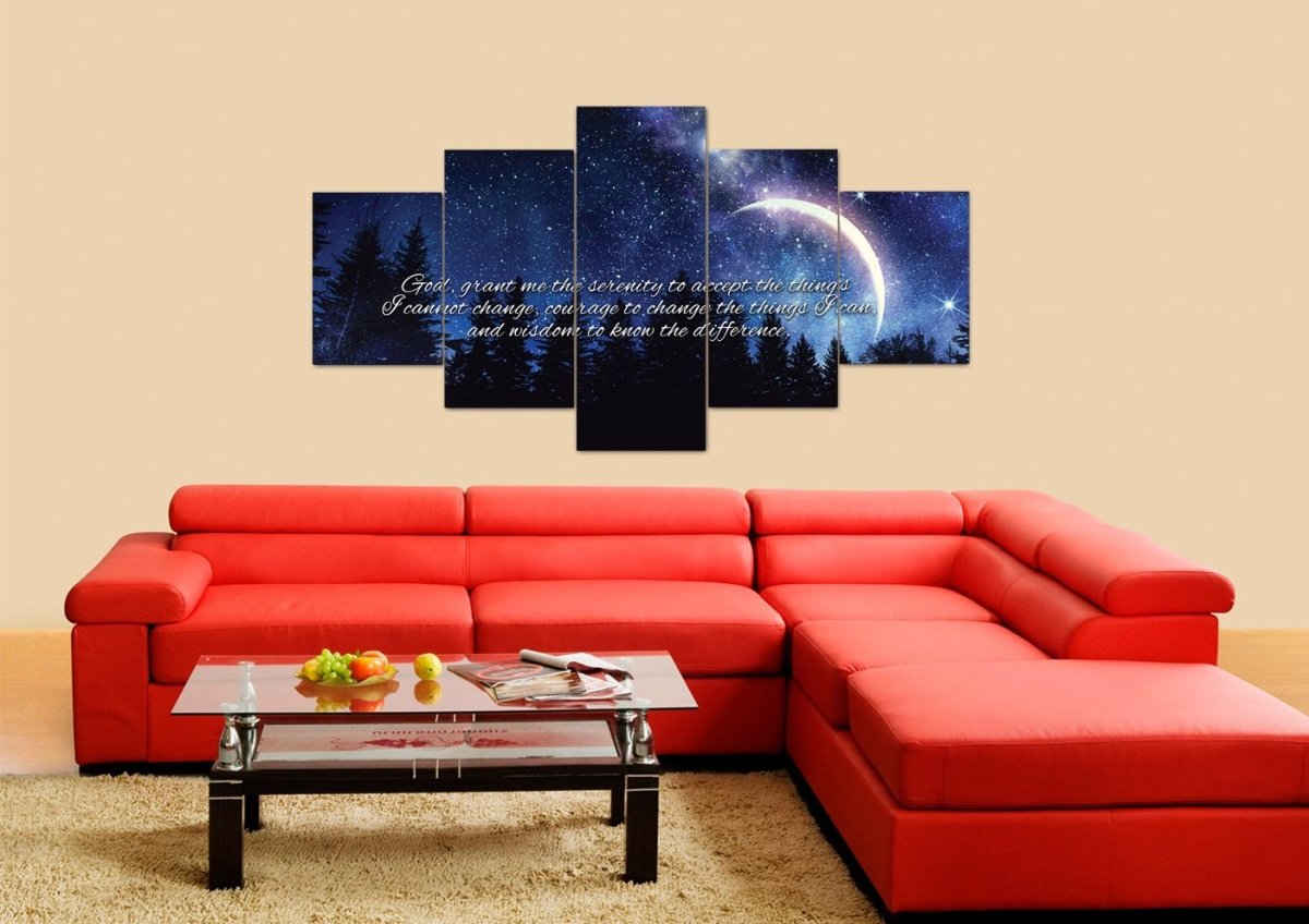 Moon Serenity Prayer Wall Art - Christian Canvas Wall Art