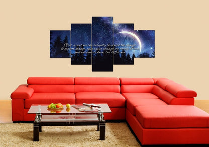 Moon Serenity Prayer Wall Art - Christian Canvas Wall Art