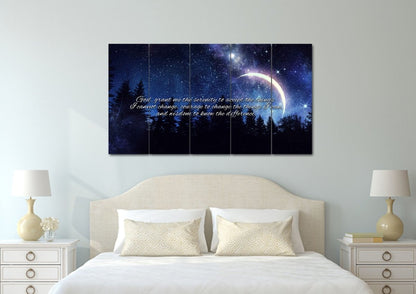 Moon Serenity Prayer Wall Art - Christian Canvas Wall Art