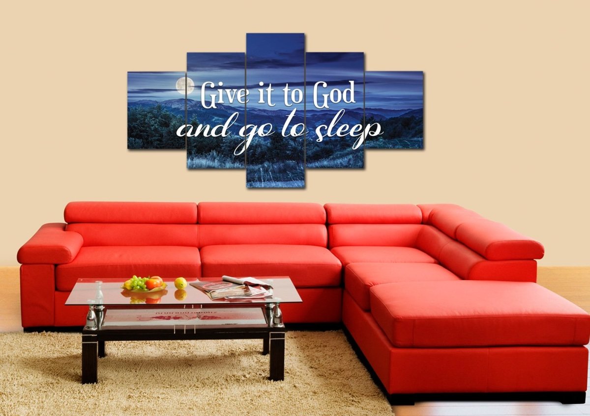 Moonlight Give It To God And Go To Sleep Sign, Wall Art & Decor - Christian Canvas Wall Art