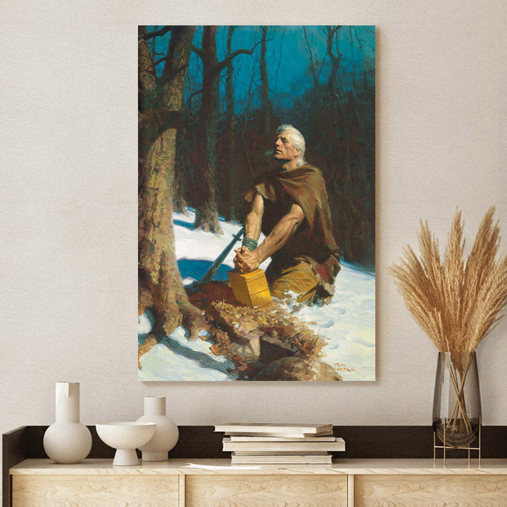 Moroni Hides The Plates In The Hill Cumorah Canvas Pictures - Religious Canvas Wall Art - Scriptures Wall Decor