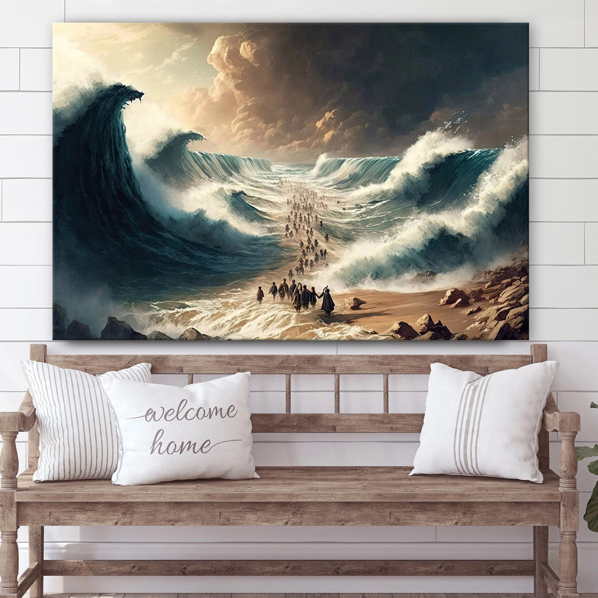 Moses Parting The Red Sea Jesus Bible Art - Jesus Canvas Pictures - Christian Wall Art