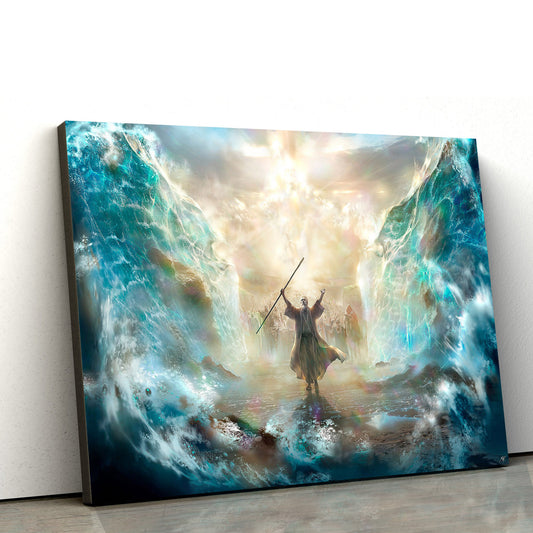 Moses Parts The Sea Christian Art Matte Christian - Jesus Canvas Pictures - Christian Wall Art