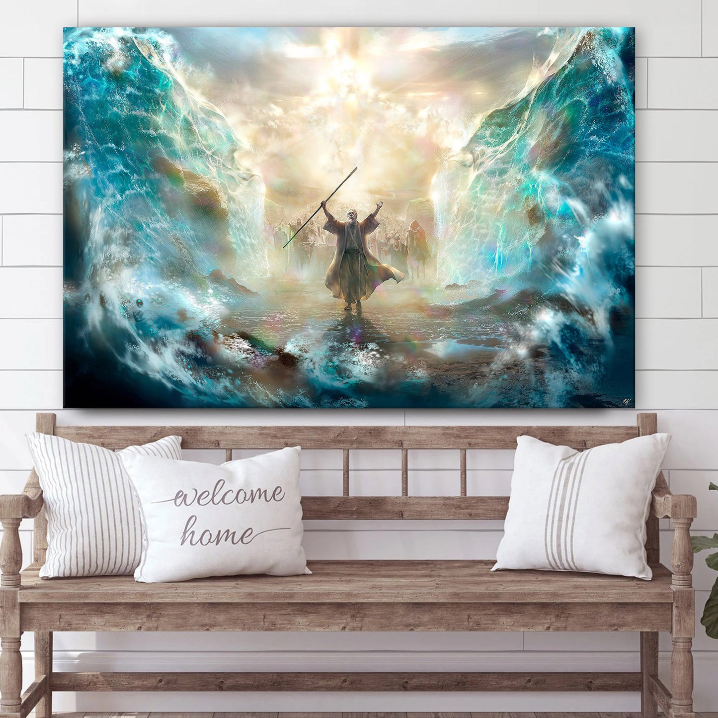 Moses Parts The Sea Christian Art Matte Christian - Jesus Canvas Pictures - Christian Wall Art