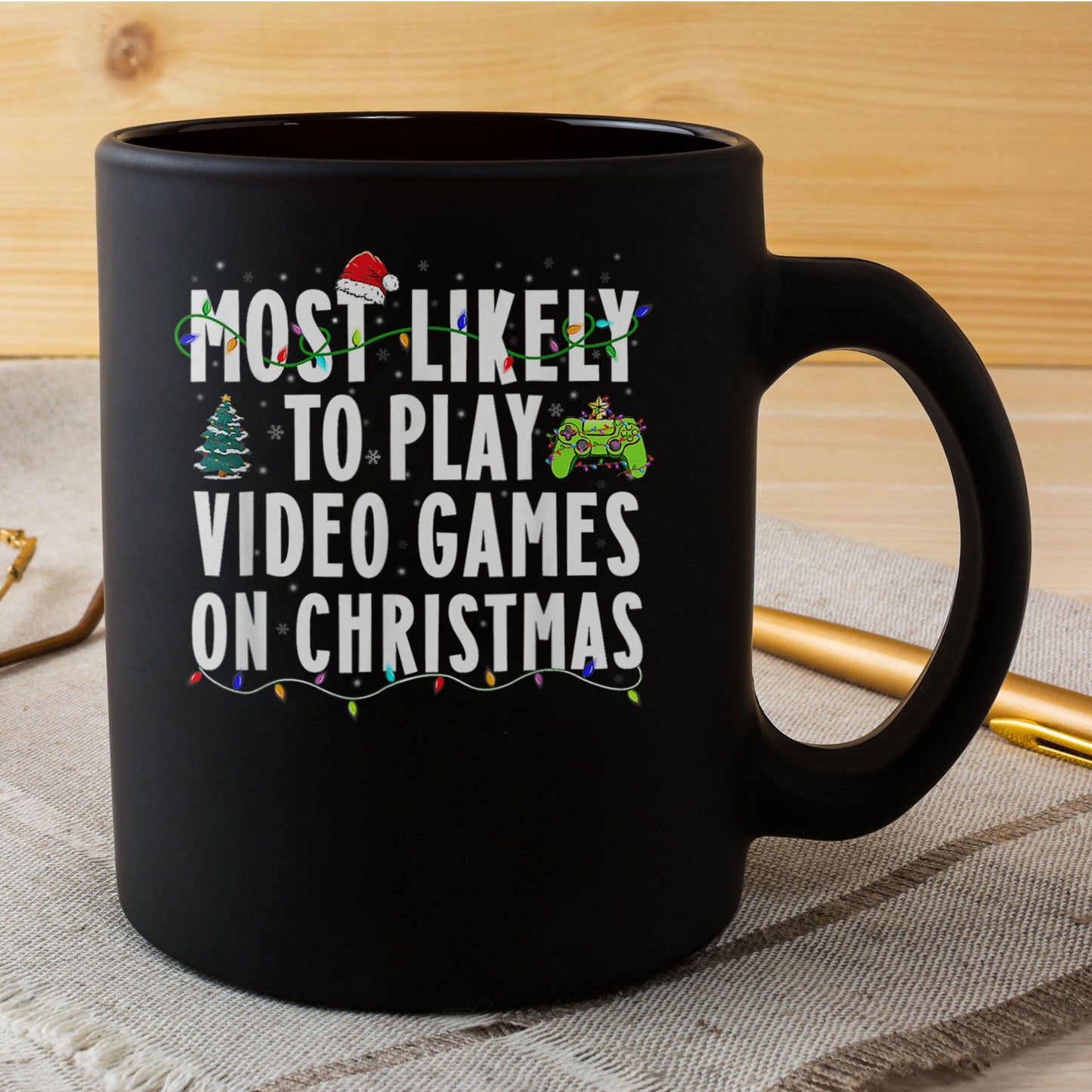 Most Likely To Play Video Games On Christmas Xmas Gaming Mug