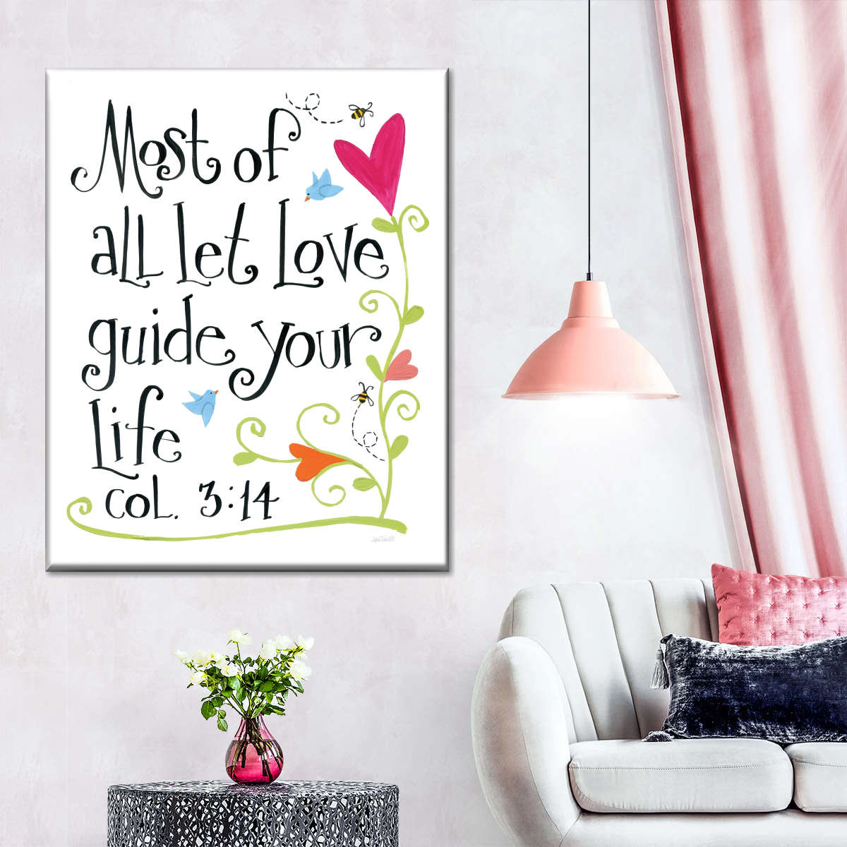 Most Of All Let Love Guide Canvas Wall Art - Canvas Religious Wall Art - Christian Wall Decor Living Room
