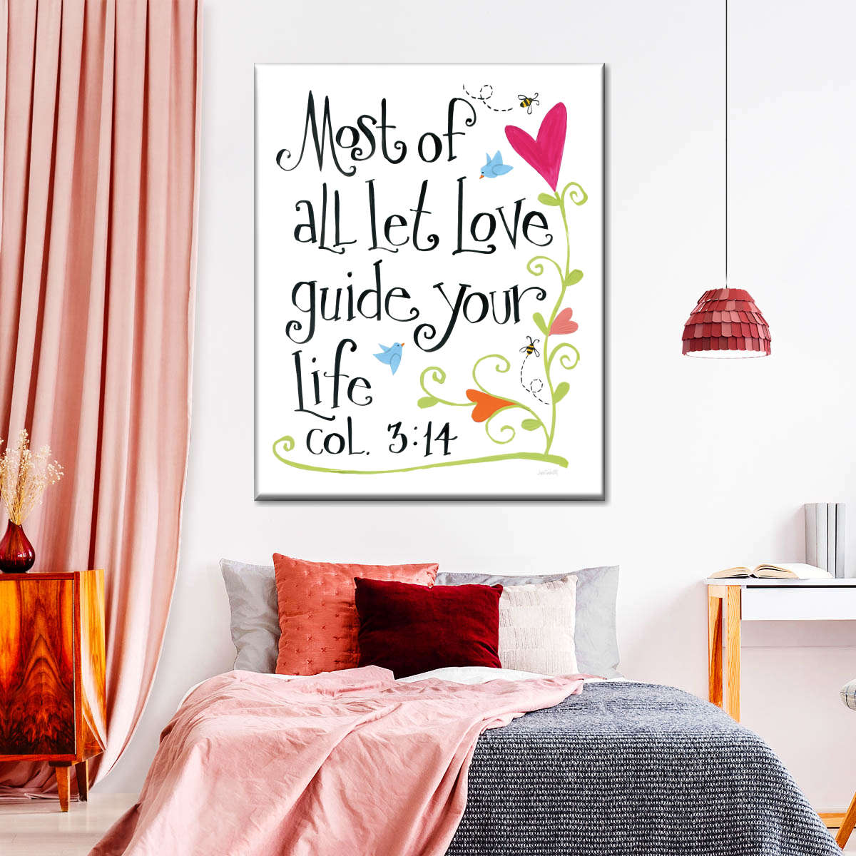 Most Of All Let Love Guide Canvas Wall Art - Canvas Religious Wall Art - Christian Wall Decor Living Room