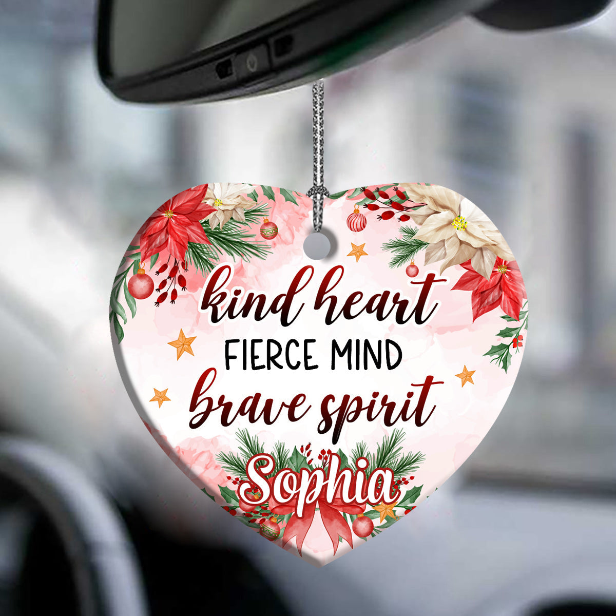 Mother Christmas Gift Kind Heart Fierce Mind Brave Spirit Heart Ceramic Ornament - Christmas Ornament - Christmas Gift