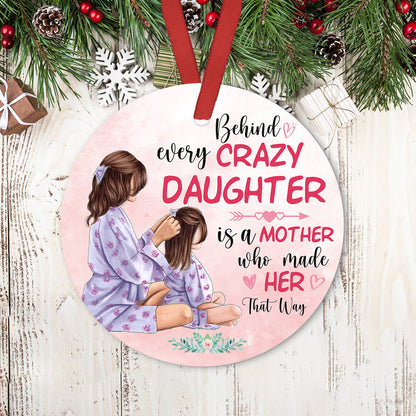 Mother Daughter 2 Ceramic Circle Ornament - Decorative Ornament - Christmas Ornament