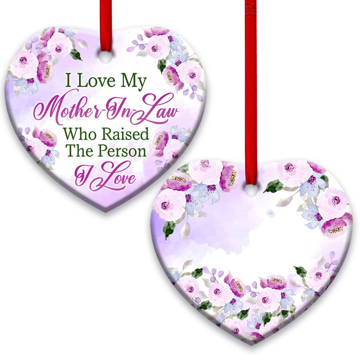 Mother Gift I Love My Mother In Law Heart Ceramic Ornament - Christmas Ornament - Christmas Gift