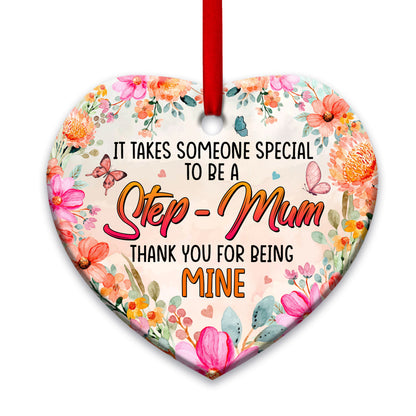 Mother Gift Special To Be A Step Mum Heart Ceramic Ornament - Christmas Ornament - Christmas Gift