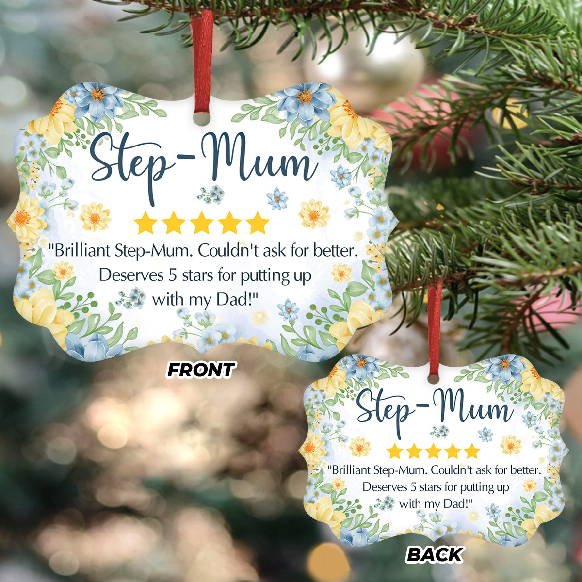 Mother Gift Stepmom Ornament - Christmas Ornament - Ciaocustom
