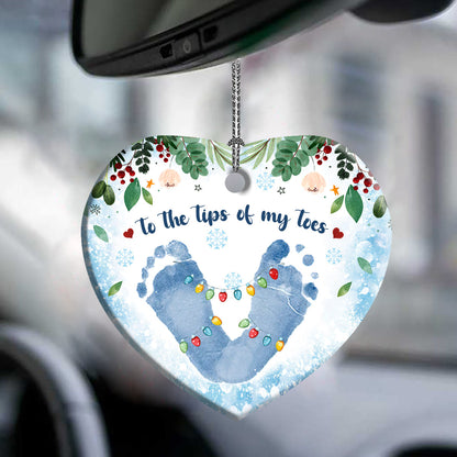 Mother I Love You From The Bottom Of My Heart To The Tip Of My Toes Heart Ceramic Ornament - Christmas Ornament - Christmas Gift