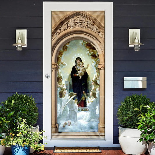 Mother Mary And Jesus Door Cover - Religious Door Decorations - Christian Home Decor