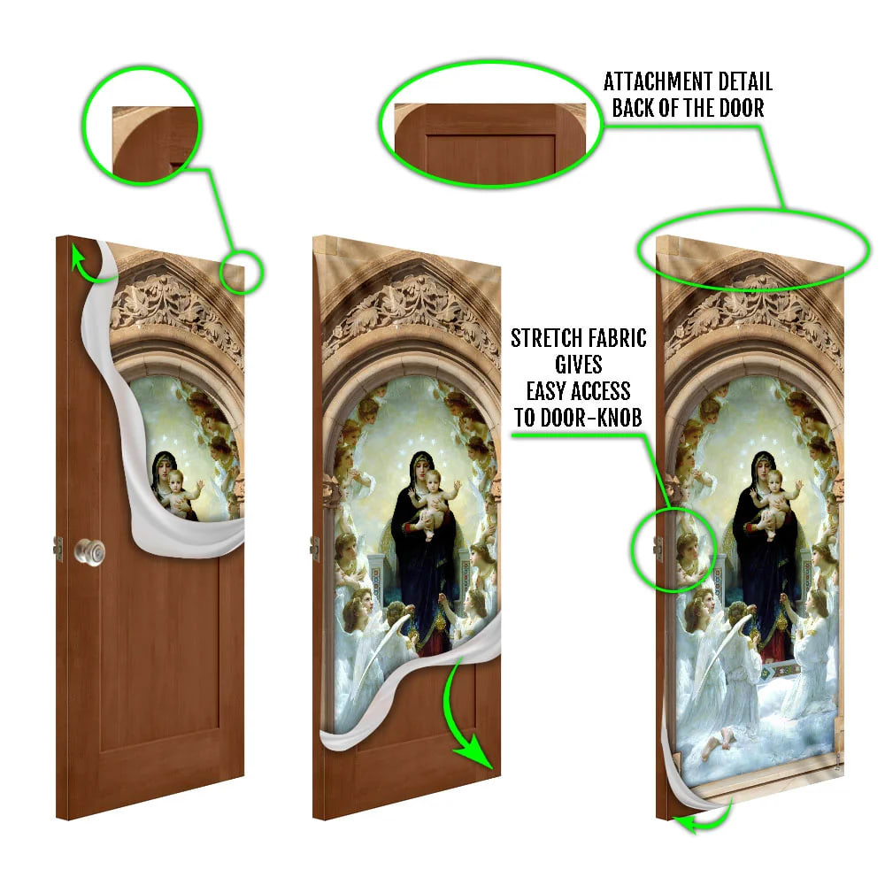 Mother Mary And Jesus Door Cover - Religious Door Decorations - Christian Home Decor