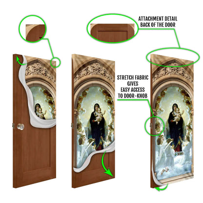 Mother Mary And Jesus Door Cover - Religious Door Decorations - Christian Home Decor