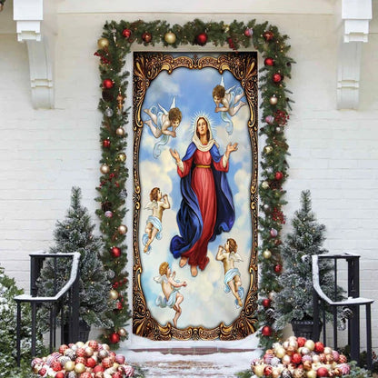 Mother Mary Door Cover - Religious Door Decorations - Christian Home Decor