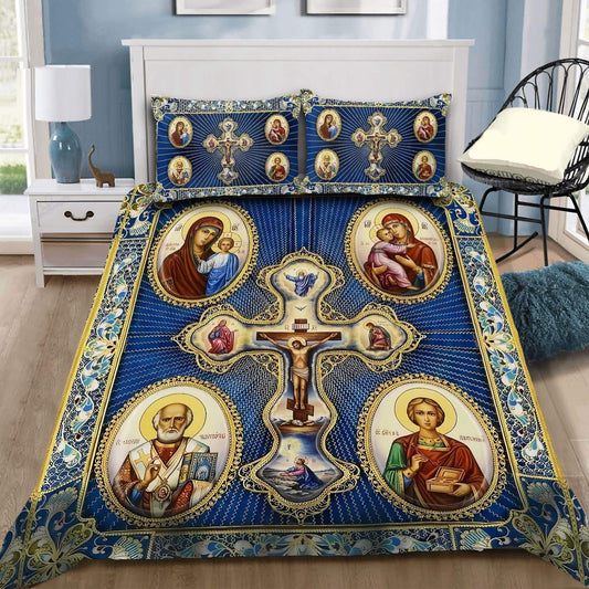 Mother Of God Jesus Bedding Set - Christian Bedding Sets