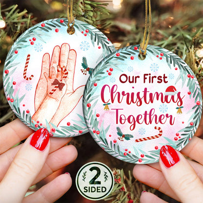 Mother Our First Christmas Together Circle Ornament - Christmas Ornament - Ciaocustom