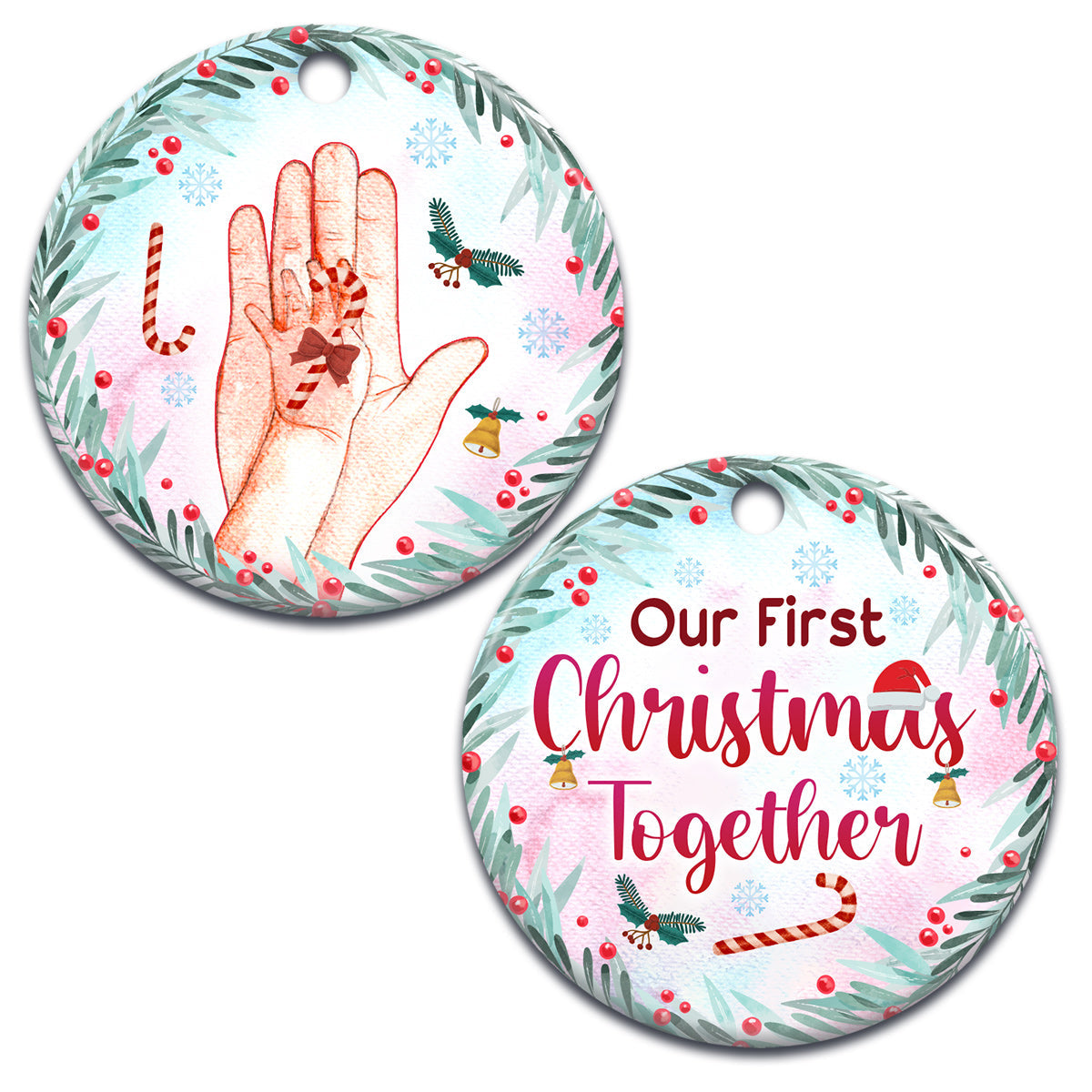 Mother Our First Christmas Together Circle Ornament - Christmas Ornament - Ciaocustom
